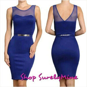 Mesh with fashion belt dress